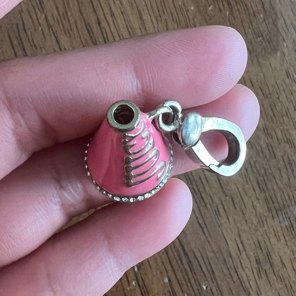 Retired Juicy Couture Pink Cheer Megaphone Gold-Toned Charm Bracelet - Picture 6 of 7